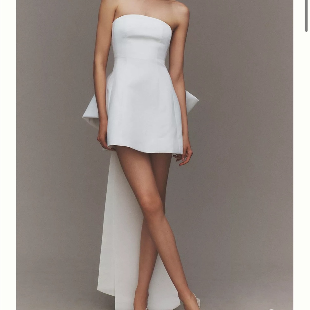 Anthropologie Sachin & Babi Grace Strapless Back-Bow Mini Dress